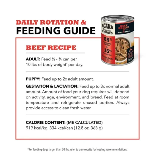 Sale Acana Premium Chunks Beef Recipe in Bone Broth Wet Dog Food