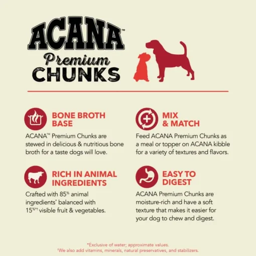 Sale Acana Premium Chunks Beef Recipe in Bone Broth Wet Dog Food