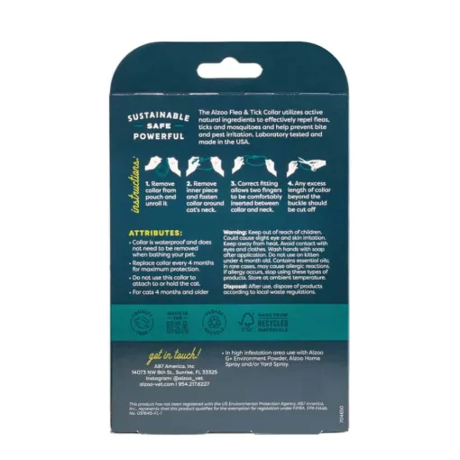 Fashion Alzoo Plant-Based Flea & Tick Collar for Cats
