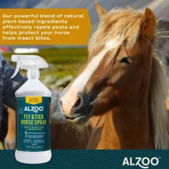 New Alzoo Plant-Based Fly & Tick Spray for Horses