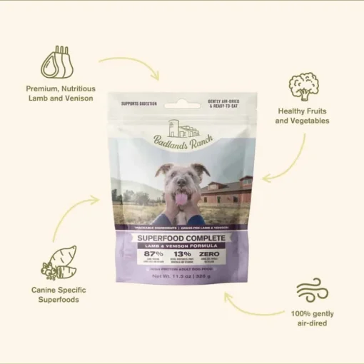 Clearance Badlands Ranch Superfood Complete Lamb & Venison Formula Air Dried Dog Food