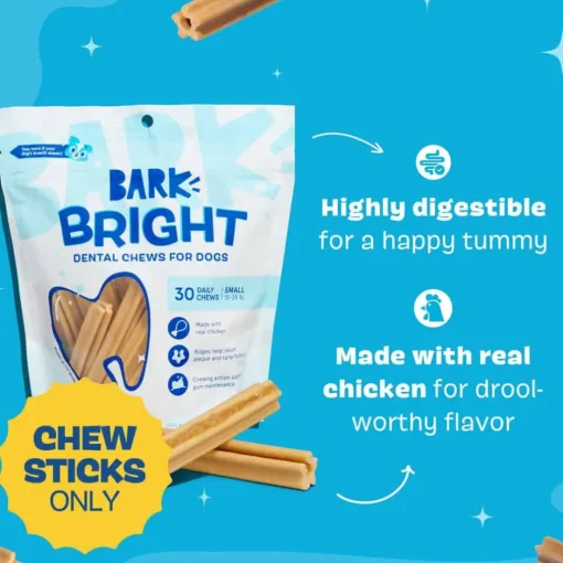 New BARK Bright Original Dental Chew Sticks for Dogs