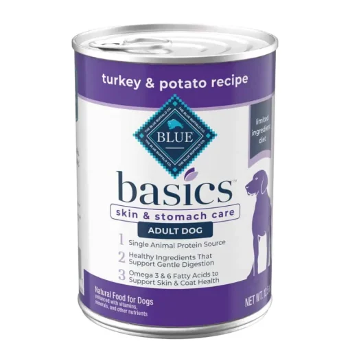 Hot Blue Buffalo BLUE Basics Blue Buffalo Basics Skin & Stomach Care Grain-Free Turkey and Potato Recipe Adult Wet Dog Food