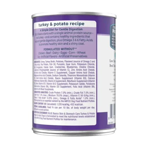 Hot Blue Buffalo BLUE Basics Blue Buffalo Basics Skin & Stomach Care Grain-Free Turkey and Potato Recipe Adult Wet Dog Food