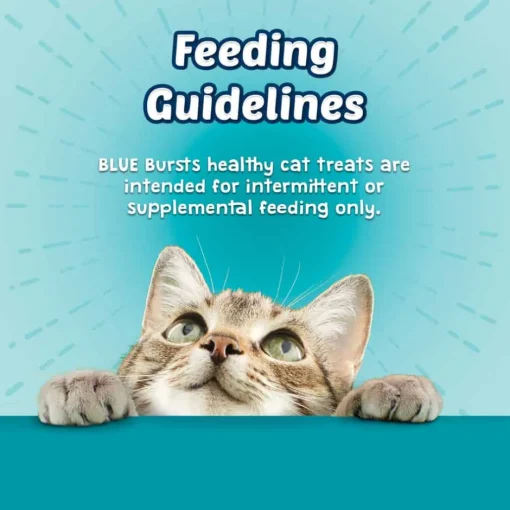 New Blue Buffalo BLUE Tastefuls Blue Buffalo BLUE Bursts Savory Seafood Crunchy & Creamy Cat Treats