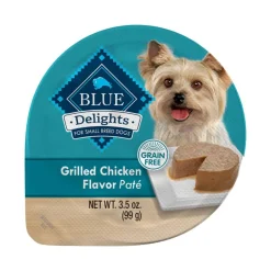 Sale Blue Buffalo BLUE Life Protection Formula Blue Buffalo BLUE Delights Adult Grilled Chicken Flavor in Savory Juices Small Breed Wet Dog Food