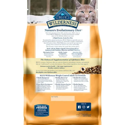 Fashion Blue Buffalo BLUE Wilderness Adult Weight Control Chicken Recipe Dry Cat Food