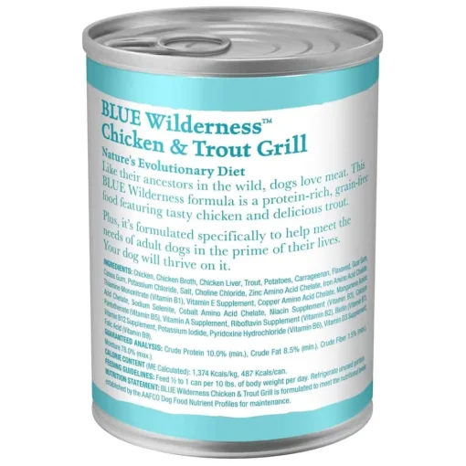 Online Blue Buffalo BLUE Wilderness Adult Chicken & Trout Grill Wet Dog Food