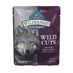 Hot Blue Buffalo BLUE Wilderness Adult Wild Cuts Trail Toppers Chunky Beef Bites Dog Food Topper