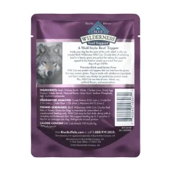Hot Blue Buffalo BLUE Wilderness Adult Wild Cuts Trail Toppers Chunky Beef Bites Dog Food Topper