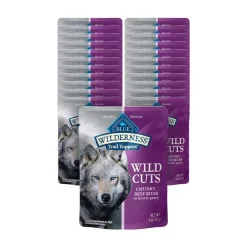 Hot Blue Buffalo BLUE Wilderness Adult Wild Cuts Trail Toppers Chunky Beef Bites Dog Food Topper