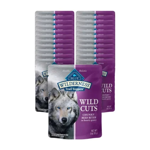 Hot Blue Buffalo BLUE Wilderness Adult Wild Cuts Trail Toppers Chunky Beef Bites Dog Food Topper