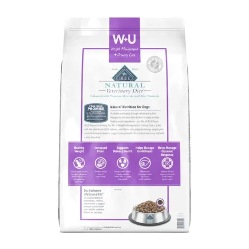 Fashion Blue Buffalo BLUE Natural Veterinary Diet BLUE Natural Veterinary Diet W+U Weight Management + Urinary Care Dry Dog Food