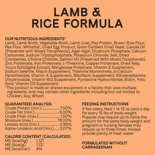 Clearance Canidae All Life Stages Lamb & Rice Formula Wet Dog Food