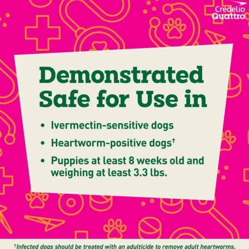 Online Credelio Quattro 6-in-1 Parasite Protection Chewable Tablet for Dogs