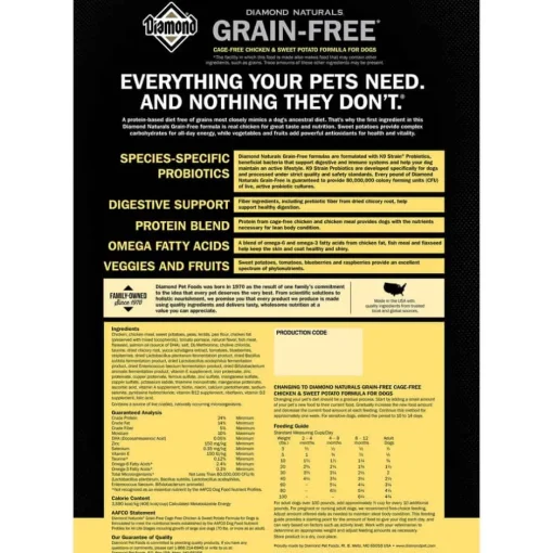 Best Diamond Naturals Grain-Free Cage-Free Chicken & Sweet Potato Formula Dry Dog Food