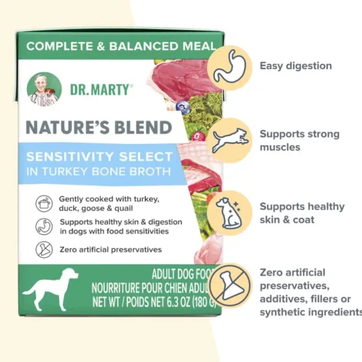 Best Dr. Marty Nature’s Blend Sensitivity Select in Turkey Bone Broth Adult Wet Dog Food
