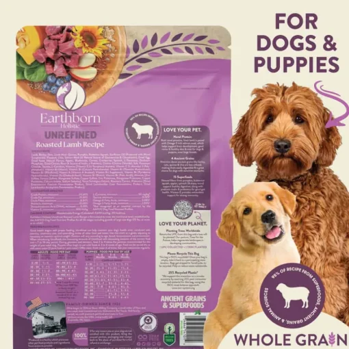 Sale Earthborn Holistic Ancient Grains & Superfoods Unrefined Roasted Lamb Recipe Dry Dog Food
