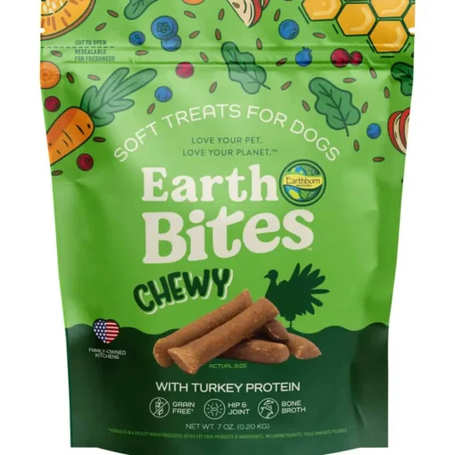 Outlet Earthborn Holistic Earth Bites Chewy Turkey Protein Grain Free Soft Dog Treats