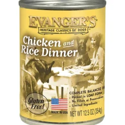 Clearance Evangers Heritage Classics Chicken and Rice Dinner Canned Dog Food