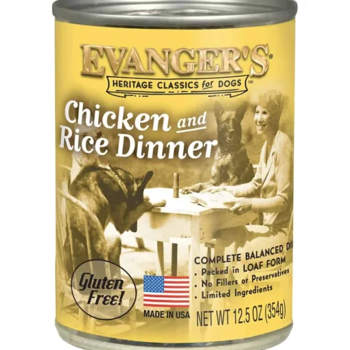 Clearance Evangers Heritage Classics Chicken and Rice Dinner Canned Dog Food