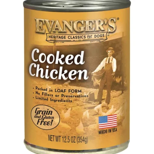Hot Evangers Heritage Classic Cooked Chicken Canned Dog Food