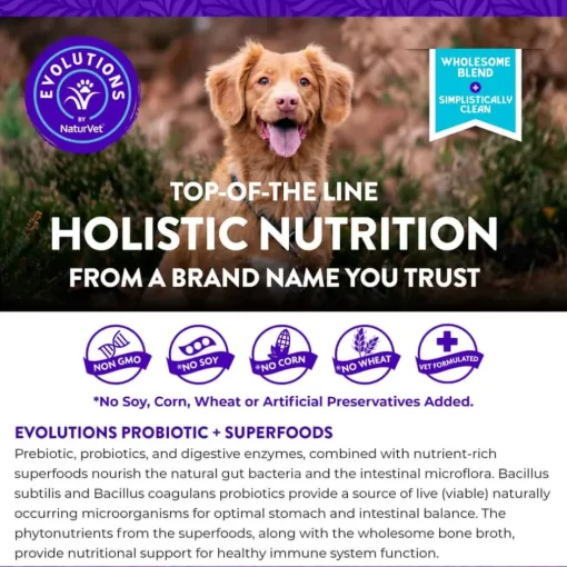 Best Evolutions by NaturVet Probiotic + Superfoods Dog Supplement