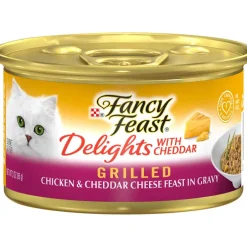 Hot Fancy Feast Delights Grilled Chicken & Cheddar Cheese Feast Wet Cat Food