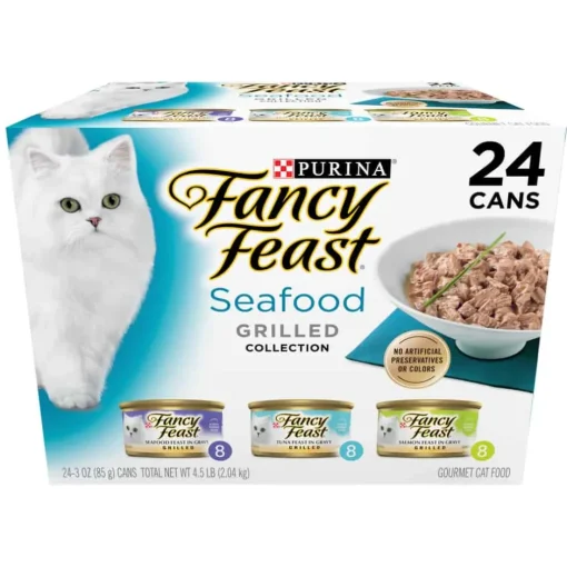Outlet Fancy Feast Grilled Seafood Variety Pack Wet Cat Food