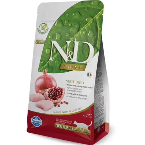 Outlet Farmina N&D Prime Adult Neutered Chicken & Pomegranate Dry Cat Food