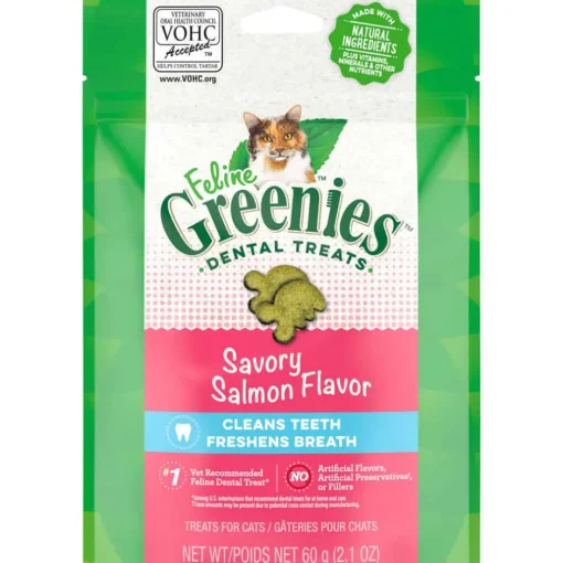Outlet Greenies Adult Dental Cat Treats Savory Salmon Flavor
