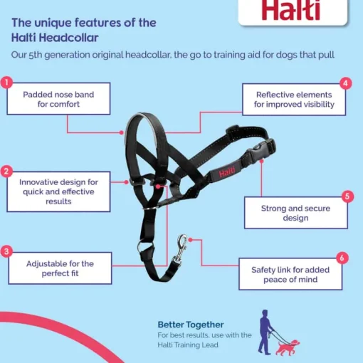 Outlet Halti Headcollar No Pull Dog Head Collar Black