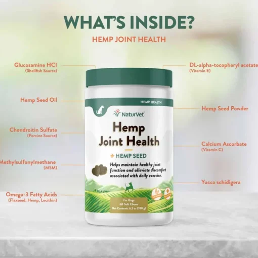 New NaturVet Hemp Joint Health Soft Chews