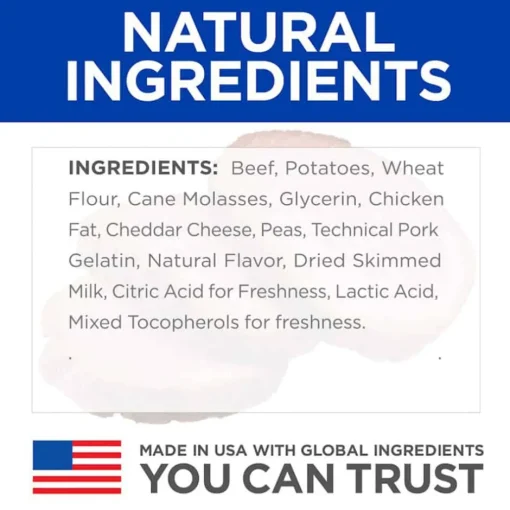 New Hill's Treats Hill's Natural Soft Savories Beef & Cheddar Dog Treats