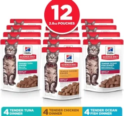 Fashion Hill's Science Diet Adult Tender Dinner Variety Pack Tuna, Chicken, & Ocean Fish Wet Cat Food