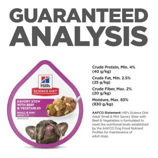 Sale Hill's Science Diet Adult Small & Mini Breed Savory Stew with Beef & Vegetables Wet Dog Food