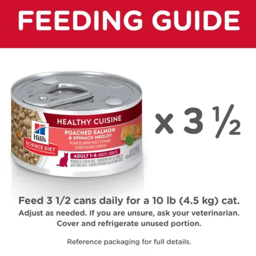 Clearance Hill's Science Diet Adult Healthy Cuisine Poached Salmon & Spinach Medley Wet Cat Food