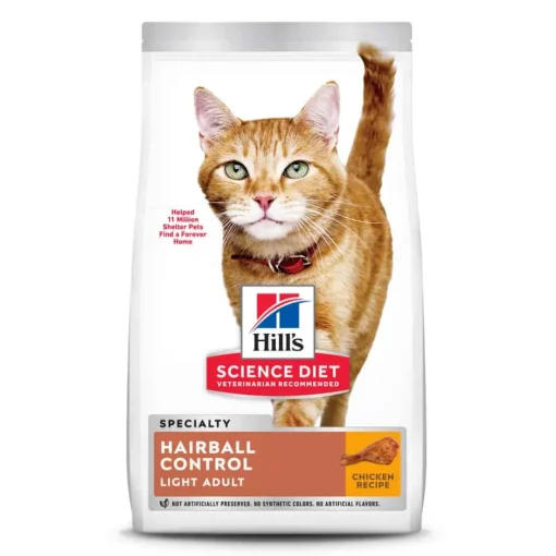 Clearance Hill's Science Diet Adult Light Hairball Control Chicken Recipe Dry Cat Food