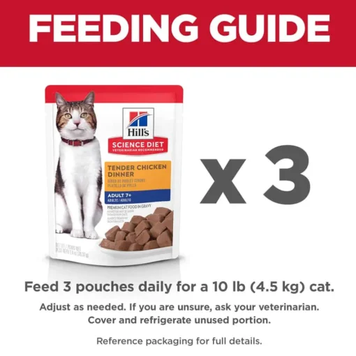 Hot Hill's Science Diet Adult 7+ Tender Chicken Dinner Wet Cat Food Pouches