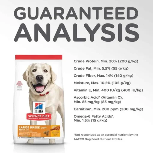 New Hill's Science Diet Adult Light Large Breed Chicken Meal & Barley Dry Dog Food