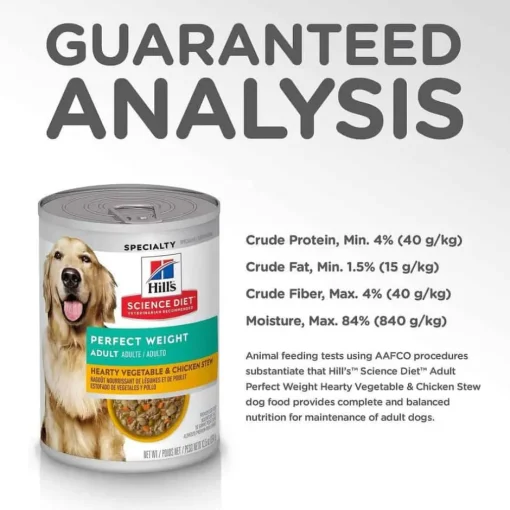 Best Hill's Science Diet Adult Perfect Weight Hearty Vegetable & Chicken Stew Wet Dog Food