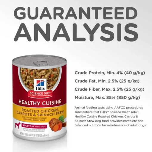 Online Hill's Science Diet Adult Healthy Cuisine Roasted Chicken, Carrots, & Spinach Stew Wet Dog Food
