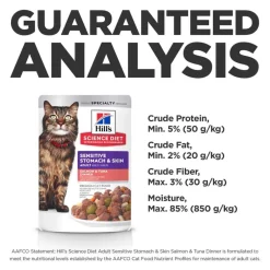 New Hill's Science Diet Sensitive Stomach & Skin Salmon & Tuna Dinner Wet Cat Food Pouches