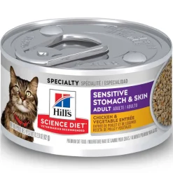 Clearance Hill's Science Diet Sensitive Stomach & Skin Chicken & Vegetable Entree Wet Cat Food