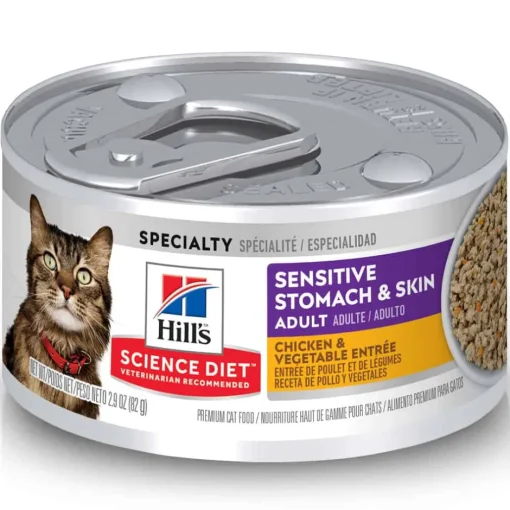Clearance Hill's Science Diet Sensitive Stomach & Skin Chicken & Vegetable Entree Wet Cat Food