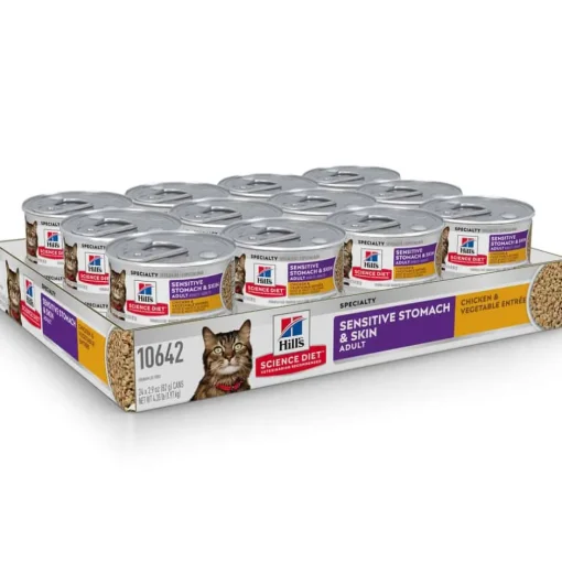 Clearance Hill's Science Diet Sensitive Stomach & Skin Chicken & Vegetable Entree Wet Cat Food