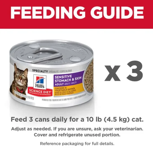 Clearance Hill's Science Diet Sensitive Stomach & Skin Chicken & Vegetable Entree Wet Cat Food