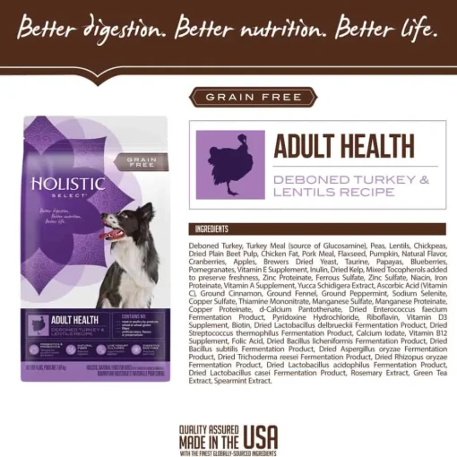 Sale Holistic Select Natural Grain Free Adult Health Deboned Turkey & Lentils