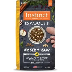 Fashion Instinct Raw Boost Grain-Free Real Chicken Recipe High Protein Freeze-Dried Raw Dry Dog Food