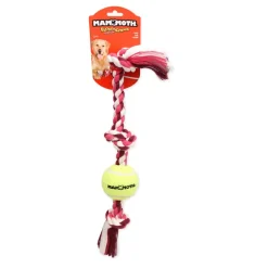 Clearance Mammoth Color 3 Knot Tug w/Tennis Ball, Color Varies